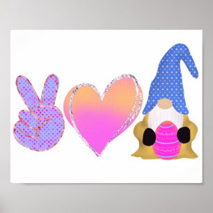 Peace Love Gnome   Pasgeborene bij pasta Poster