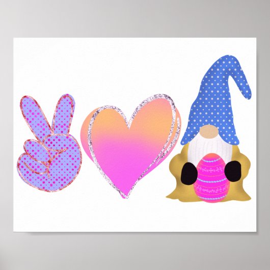 Peace Love Gnome | Pasgeborene bij pasta Poster (Voorkant)