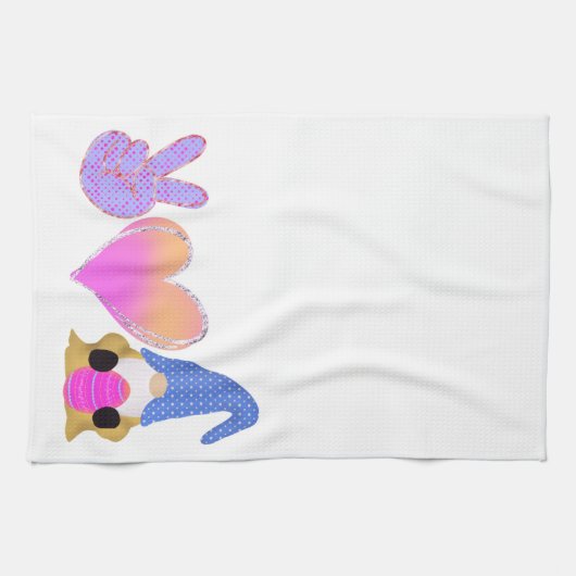 Peace Love Gnome | Pasgeborene bij pasta Theedoek (Horizontaal)