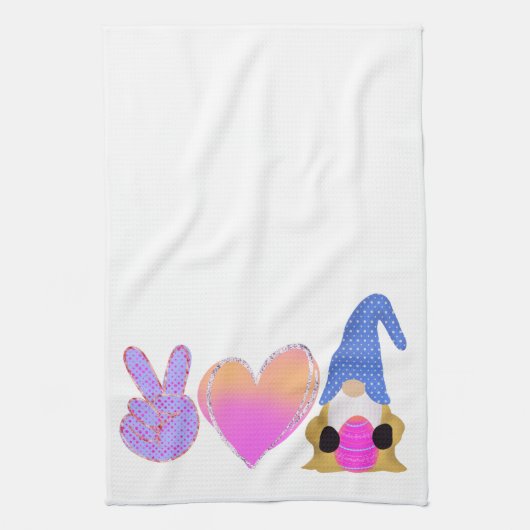 Peace Love Gnome | Pasgeborene bij pasta Theedoek (Verticaal)