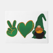 Peace Love Gnome | Sublimatie van St Patrick's Day Deurmat (Voorkant)