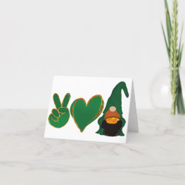 Peace Love Gnome | Sublimatie van St Patrick's Day Feestdagen Kaart