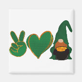 Peace Love Gnome | Sublimatie van St Patrick's Day Magneet (Voorkant)