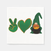 Peace Love Gnome | Sublimatie van St Patrick's Day Servet (Voorkant)