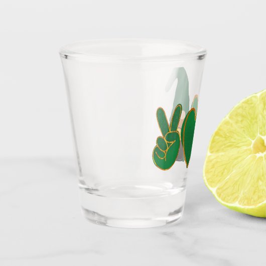 Peace Love Gnome | Sublimatie van St Patrick's Day Shot Glas (Links)