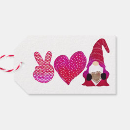 Peace Love Gnome | Valentijnsdag Cadeaulabel