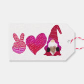 Peace Love Gnome | Valentijnsdag Cadeaulabel (Voorkant (Horizontaal))
