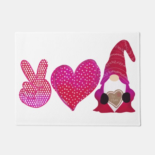 Peace Love Gnome | Valentijnsdag Deurmat (Voorkant)