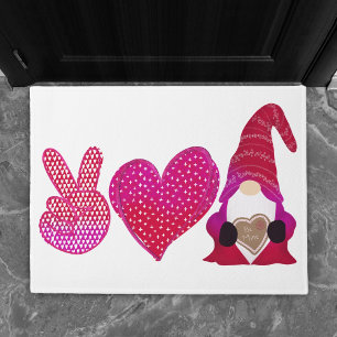 Peace Love Gnome Valentijnsdag Deurmat