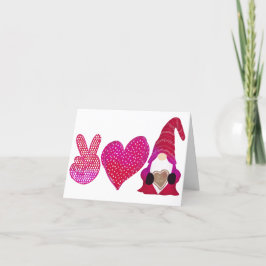Peace Love Gnome | Valentijnsdag Feestdagen Kaart