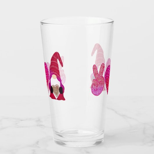Peace Love Gnome | Valentijnsdag Glas (Links)