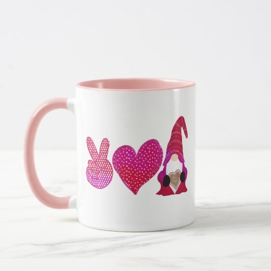 Peace Love Gnome | Valentijnsdag Mok (Links)