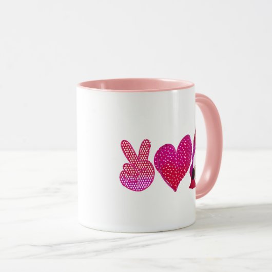 Peace Love Gnome | Valentijnsdag Mok (Voorkant rechts)