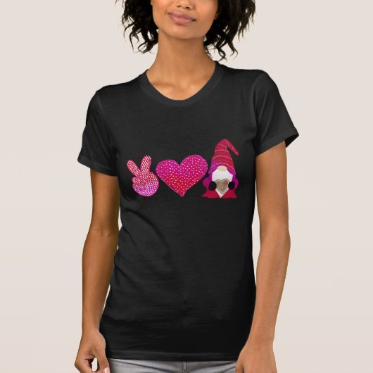 Peace Love Gnome | Valentijnsdag T-shirt (Voorkant)
