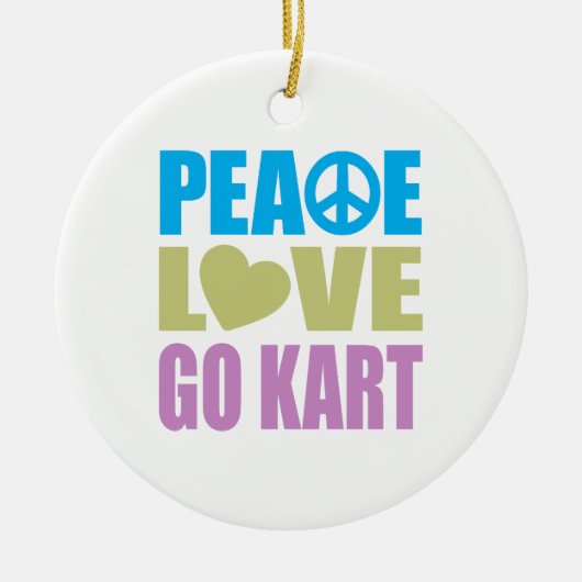 Peace Love Go Kart Keramisch Ornament (Voorkant)