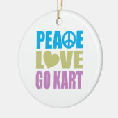 Peace Love Go Kart Keramisch Ornament (Links)
