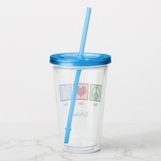 Peace Love Goats Acryl Drinkbeker (Achterkant)