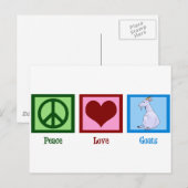 Peace Love Goats Briefkaart (Voorkant / Achterkant)
