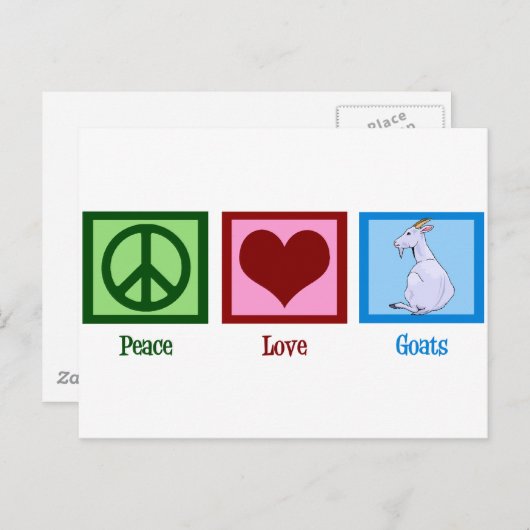 Peace Love Goats Briefkaart (Voorkant / Achterkant)