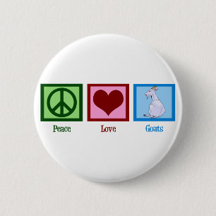 Peace Love Goats Ronde Button 5,7 Cm