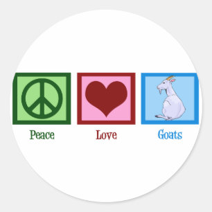 Peace Love Goats Ronde Sticker