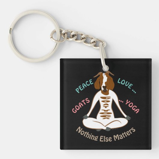 PEACE LOVE GOATS YOGA | GetYerGoat™ Sleutelhanger (Voorkant)
