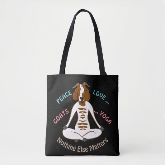 PEACE LOVE GOATS YOGA | GetYerGoat™ Tote Bag (Voorkant)