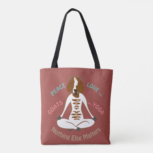PEACE LOVE GOATS YOGA | GetYerGoat™ Tote Bag (Achterkant)