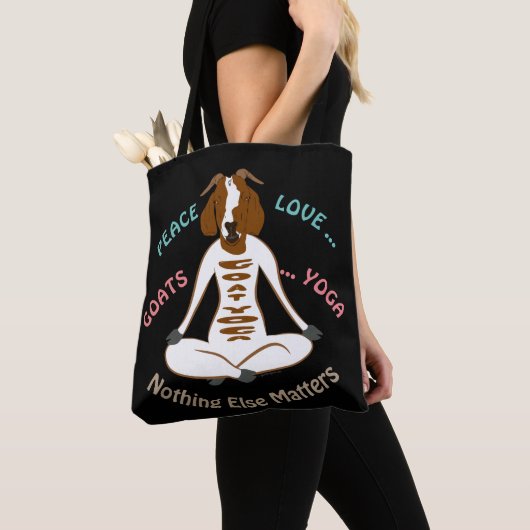 PEACE LOVE GOATS YOGA | GetYerGoat™ Tote Bag (Dichtbij)