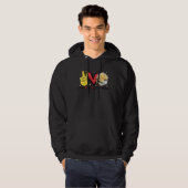 Peace Love Golden Retriever Dog Hoodie (Voorkant volledig)