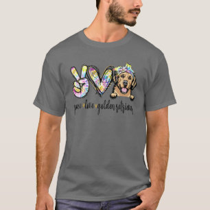 Peace Love Golden-Retriever Funny Dog mama's T-shirt
