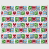 Peace Love Golden Retriever kerst Cadeaupapier (Vlak)