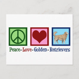 Peace Love Golden Retrievers Briefkaart