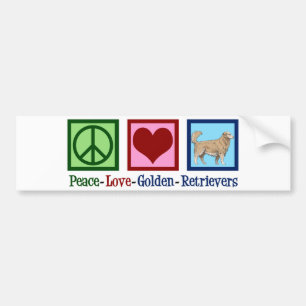 Peace Love Golden Retrievers Bumpersticker