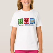 Peace Love Golden Retrievers Cute Kinder T-shirt (Voorkant)