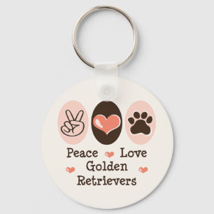 Peace Love Golden Retrievers Sleutelhanger