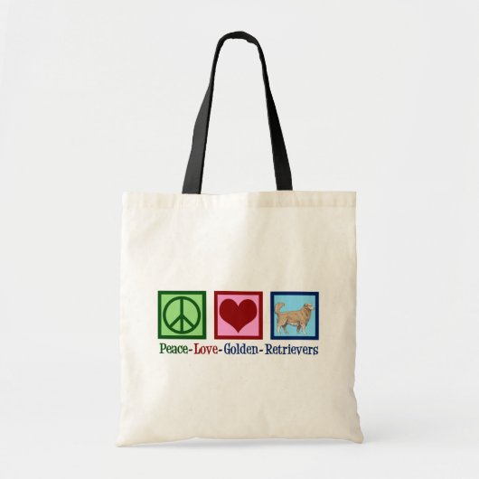 Peace Love Golden Retrievers Tote Bag (Voorkant)