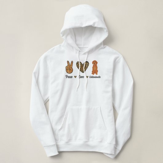 Peace Love Goldendole Leopard Lover Pet Dog Pupp Hoodie (Design voorkant)