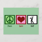 Peace Love Golf Briefkaart (Voorkant)