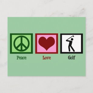 Peace Love Golf Briefkaart