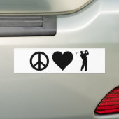 Peace Love Golf Bumpersticker (Op auto)
