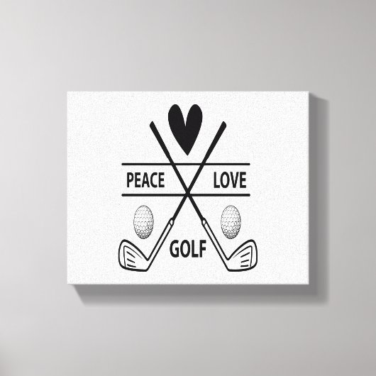 PEACE LOVE GOLF CANVAS AFDRUK (Voorkant)