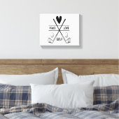 PEACE LOVE GOLF CANVAS AFDRUK (Insitu (Slaapkamer))