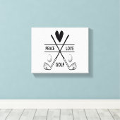 PEACE LOVE GOLF CANVAS AFDRUK (Insitu (Houten vloer))