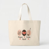Peace Love Golf Canvas tas (Voorkant)