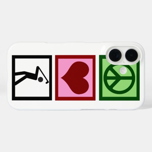 Peace Love Golf Case-Mate iPhone Case (Achterkant (horizontaal))