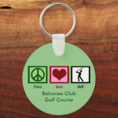 Peace Love Golf Custom Country Club of Course Sleutelhanger (Achterkant)