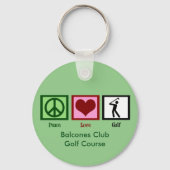 Peace Love Golf Custom Country Club of Course Sleutelhanger (Achterkant)
