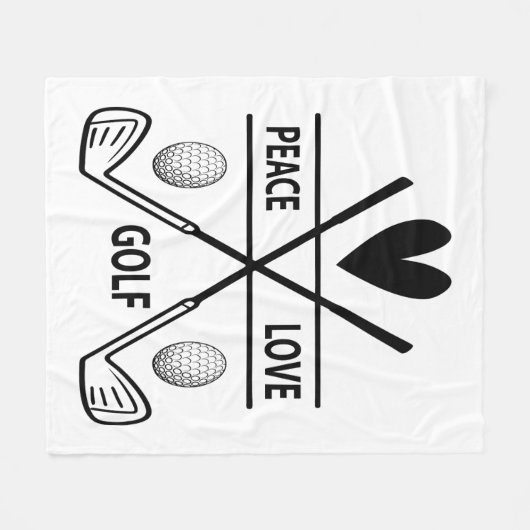 PEACE LOVE GOLF FLEECE DEKEN (Voorkant (Horizontaal))