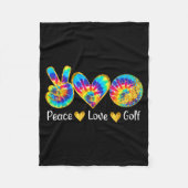 Peace Love Golf Funny Tie Dye Golf Lovers  Fleece Deken (Voorkant)
